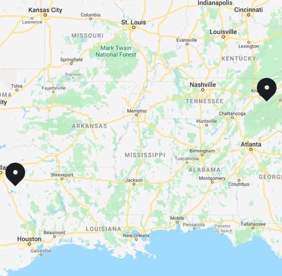 Map showing locations of both offices